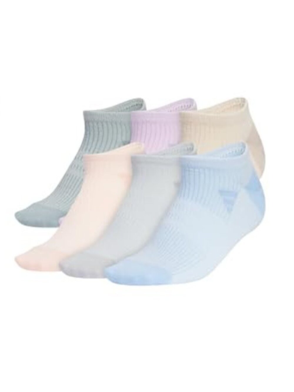 Adidas Women's Superlite No Show Socks 6-Pack Multicolor SIze 5-10 (M) 10245